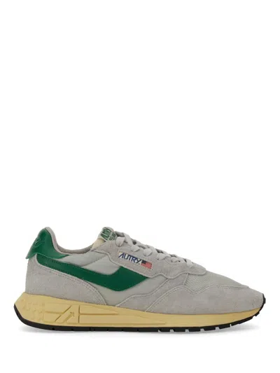 AUTRY AUTRY REELWIND SNEAKERS IN GRAY AND GREEN WITH SUEDE
