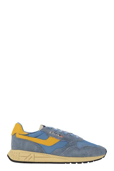 Autry Reelwind - Suede And Technical Textile Trainer In Multi