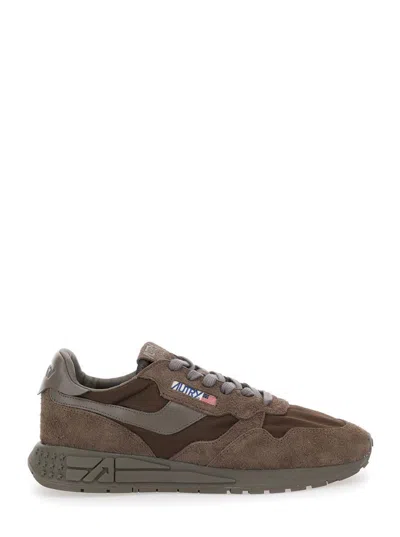 AUTRY 'REELWIND' BROWN LOW TOP SNEAKERS WITH LOGO PATCH ONTONGUE AND SIDE IN SUEDE MAN