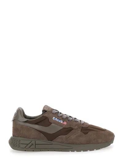 Autry Reelwind Brown Low Top Sneakers With Logo Patch Ontongue And Side In Suede Man