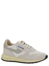 Autry Reelwind Grey Low Top Sneakers With Logo Patch In Leather And Suede Woman In Multi
