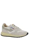 Autry Reelwind Grey Low Top Sneakers With Logo Patch In Leather And Suede Woman In White