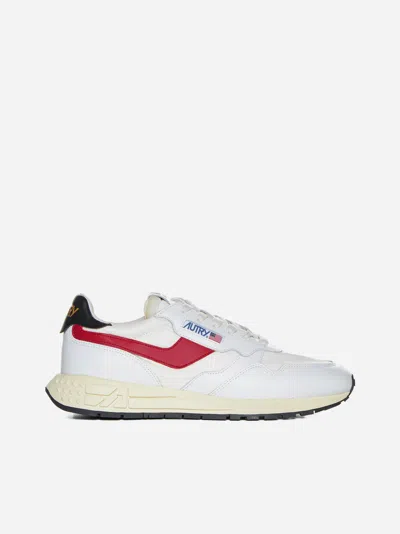 Autry Reelwind Leather And Nylon Low Sneakers In White