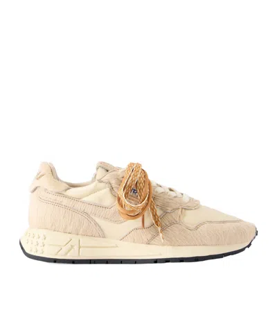 Autry Reelwind Leather-trimmed Suede And Shell Sneakers In Neutral