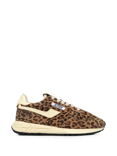 Autry Reelwind Low Sneakers In Leopard Suede And Rutaa Leather Shoes In Multi