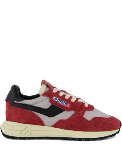 Autry Reelwind Logo-detail Suede Sneakers In Red