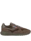 Autry 'reelwind' Brown Low Top Sneakers With Logo Patch Ontongue And Side In Blue