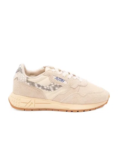 Autry Reelwind Logo Printed Lace-up Sneakers In Neutral