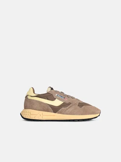 Autry 'reelwind Low' Brown Suede Blend Sneakers In Multi