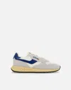 Autry 'reelwind Super Vintage' Grey Sneakers With Logo Patch On The Tongue And Contrasting Heel In Blue