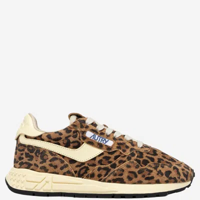 Autry Reelwind Low Sneakers In Leopard Suede And Rutaa Leather Shoes In Multi