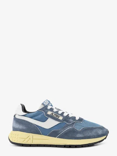 Autry Reelwind Low Mesh And Suede Sneakers In Blue