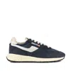 Autry Leather And Fabric Sneakers With Metallic Inserts In Blue