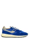 Autry Reelwind Low Nylon And Suede Sneakers In Blu