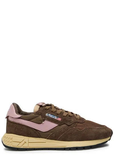 AUTRY AUTRY REELWIND LOW PANELLED BRUSHED SUEDE SNEAKERS