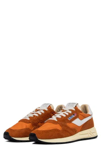 Autry Reelwind Low Suede And Shell Sneakers In Orange