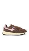 Autry Retro-inspired Brown Suede Sneakers With Chunky Sole In Brown