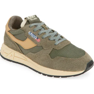 Autry Reelwind Low Suede Leather Nylon Sneakers In Gray