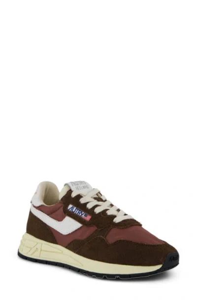 Autry Reelwind Low Panelled Suede Sneakers In Brown