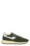 Autry Windreel Leather Suede Mesh Sneakers In Orange