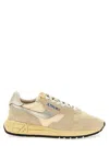 Autry Reelwind Low Sneakers In Nylon Suede And Leather Color Ecru And Platinum Shoes