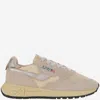 Autry Reelwind Low Sneakers In Nylon Suede And Leather Color Ecru And Platinum Shoes In Multi