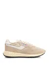Autry Reelwind Low Nylon And Leather Craquele Pepper And White Sneakers