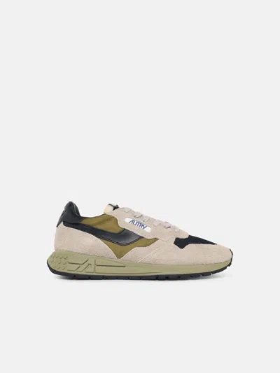 Autry Reelwind Sneakers In Leather And Nylon With Worn Effect In Multi