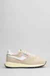 Autry Reelwind Low Sneakers In Beige Suede And Fabric In Nude