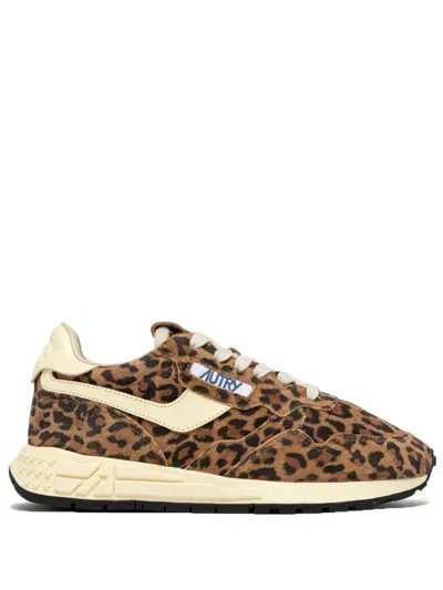 Autry Reelwind Low Sneakers In Leopard Suede And Rutaa Leather Shoes In Multi