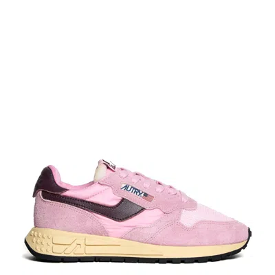 Autry Reelwind Low Sneakers In Roseate With Suede In Fuchsia