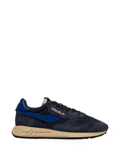 Autry Reelwind Low Sneakers In Space Blue And Lapis Blue Nylon And Suede In Multi