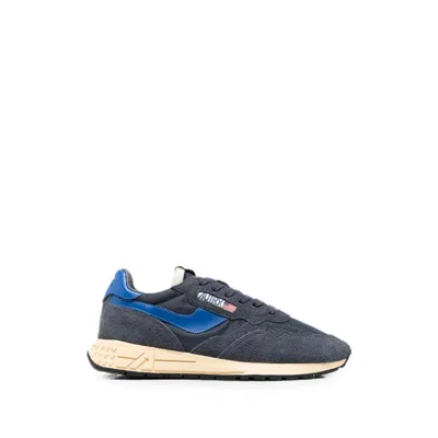 Autry Reelwind Low Sneakers In Space Blue And Lapis Blue Nylon And Suede In Multi