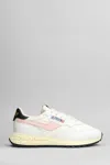 AUTRY REELWIND LOW SNEAKERS IN WHITE LEATHER AND FABRIC