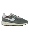 Autry Reelwind Suede Panelled Sneakers In Green