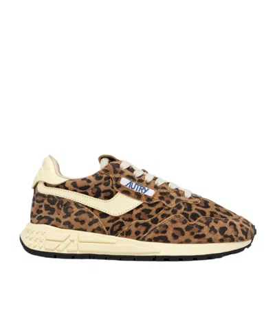 Autry Reelwind Low Sneakers In Leopard Suede And Rutaa Leather Shoes In Multi