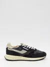 Autry Reelwind Low Suede And Shell Sneakers In Black