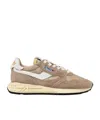Autry Low-top Sneakers In Light Beige Nylon And Suede In Nude