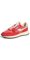 Autry Sneakers Reelwind Low In Nylon And Suede Red In Nylon/crack White/red