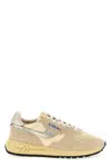 Autry Reelwind Low Sneakers In Nylon Suede And Leather Color Ecru And Platinum Shoes In Multi