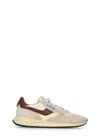 Autry Low Suede Net Sneakers With Contrast Panel In Nude