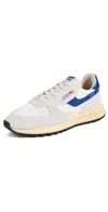 Autry 'reelwind Super Vintage' Grey Sneakers With Logo Patch On The Tongue And Contrasting Heel In Suede/net Wht/limoges