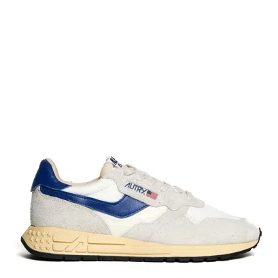 Autry Reelwind Low Sneakers With Textured Suede In Grey