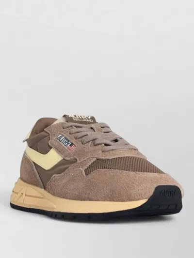 Autry Reelwind Low Suede Panels Rubber Sole In Brown