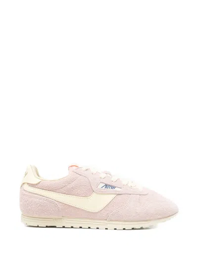 Autry Reelwind Low Suede Sneakers In Pink
