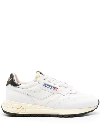 Autry Low Woman Leather Nylon Sneakers In White