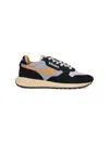 Autry Low Sneaker With Contrast Stitching And Mesh Panels In Black  