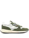 Autry Green And White Suede And Nylon Reelwind Low Sneakers In Green