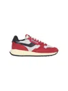 Autry Reelwind Low-top Sneakers In Red Crackled Leather In Red