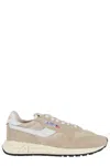 Autry Reelwind Low Nylon And Leather Craquele Pepper And White Sneakers In Multi
